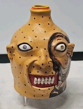 Stacy Lambert Southern Folk Art Pottery Verse Face Jug Spinoza Philosopher Dutch