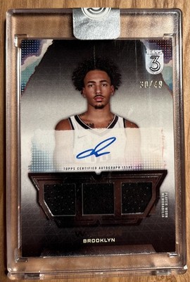 2023-24 Topps 3 Jalen Wilson Triple Relics Auto Prime Jersey RC /49 #TRA-JWI