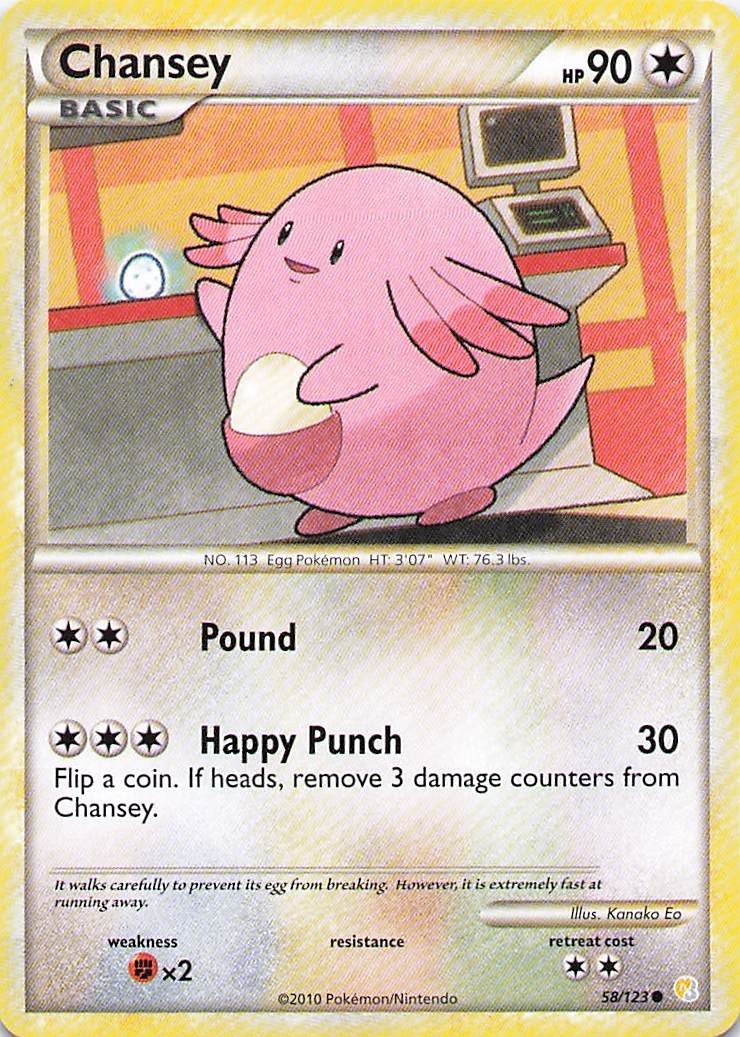 Pokemon Card - Chansey - (58/123 - HeartGold & SoulSilver)