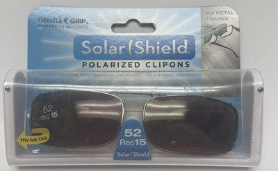 Solar Shield mit Clip Full FRAME Polarisiert Sonnenbrille 52 Rec15 Amber Brown