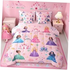 Kids 7 Piece Princess Bedding Set Size Pink Castle Bed Twin Pink Blue Purple