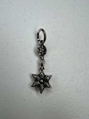 Authentic CHROME HEARTS 6 POINT STAR PENDANT WITH BALL 925 SILVER