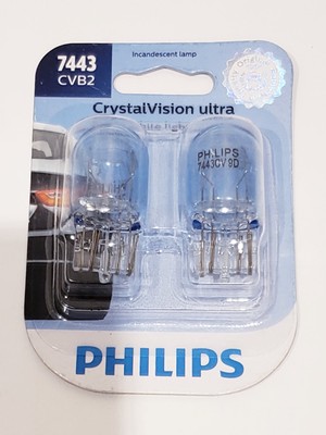 Philips 7443 CVB2  Crystal Vision Ultra Miniature Bulb, 2 Pack
