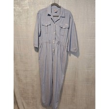 Rare Vintage 80s Dreams XL Chambray Blue Coveralls Jumpsuit Workwear Pockets