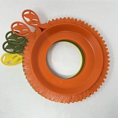 SET OF 5 Vintage Plate-Mate MCM SunFlower Paper Plate Holders Picnic Plastic