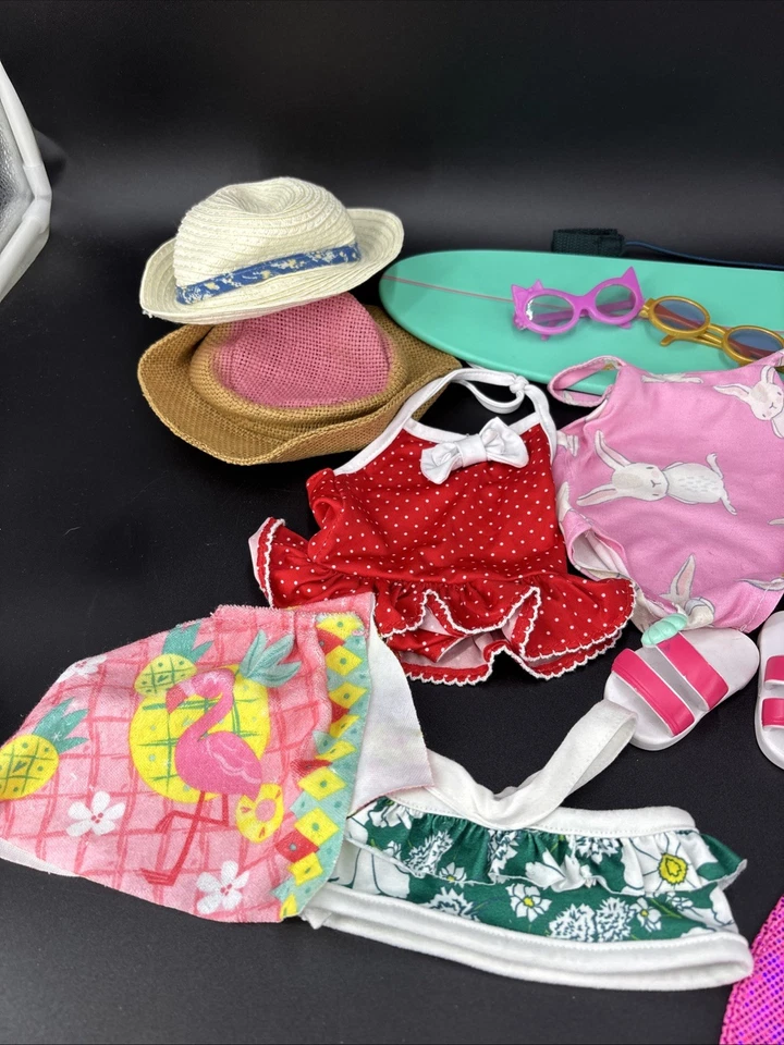 Lote de 15 peças de acessórios de roupas tema de natação para bonecas de 18 pol. - Imagem 2 de 4
