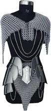 Medieval Women  s Chainmail  Steel Armor Costume Set Fantasy Warrior LARP Outfit
