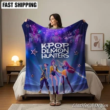 Cute Kpop Fantasy Warrior Flannel Blanket Anime Inspired Gift 2025 Throw