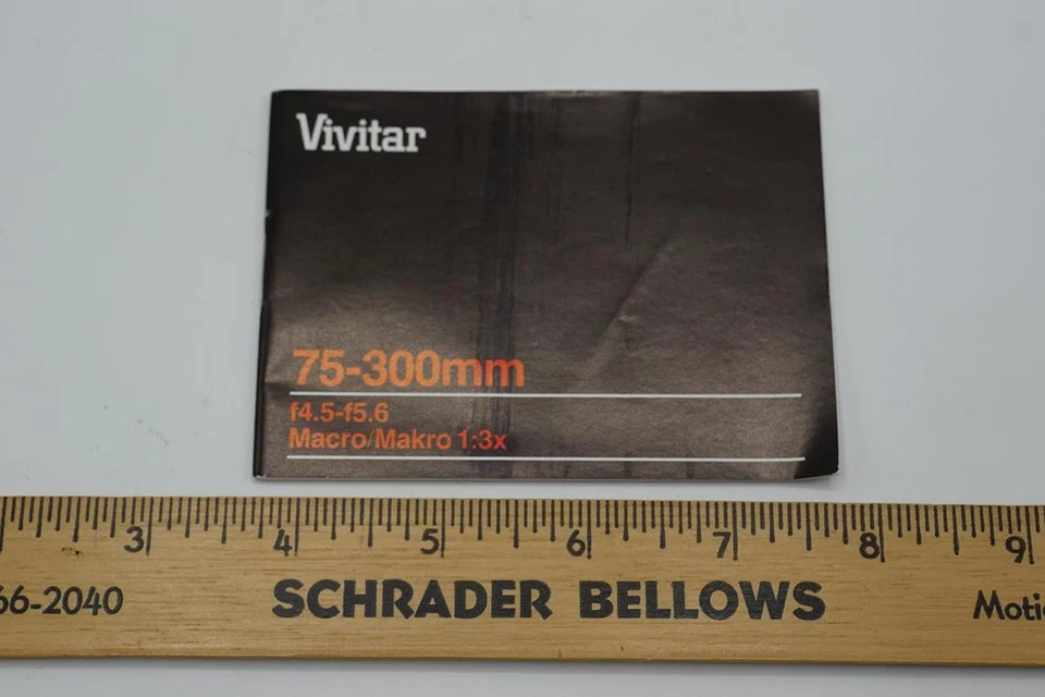 Vivitar Macro Camera Lens 75-300mm f4.5-f/5.6 Instructions Manual - Image 2 of 4