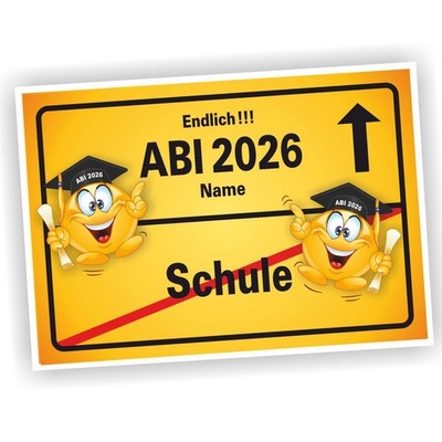 Ortsschild Abitur Bild Geschenk Urkunde Abi 2026 Reifeprüfung personalisiert