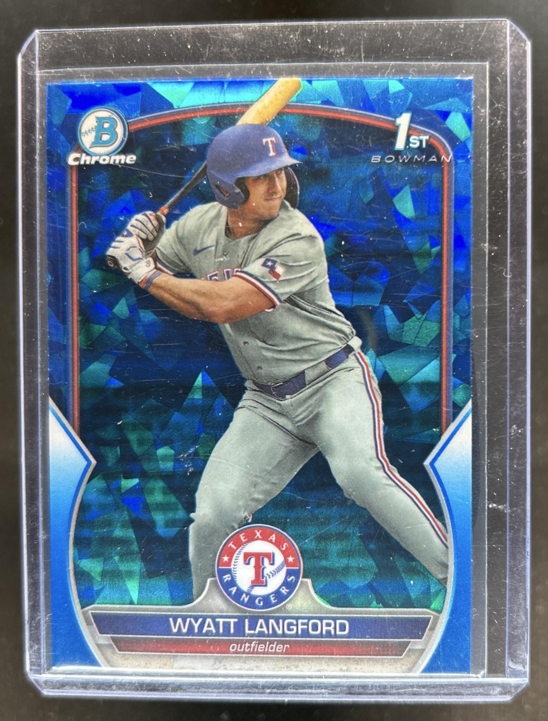 2023 Bowman Draft Sapphire Wyatt Langford Chrome 1st Prospect #BDC-106 Rangers
