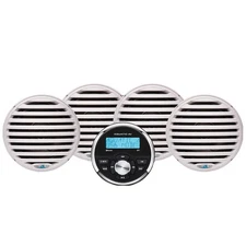 Aquatic Av Economy Gauge Stereo/Speakers Kit - White  EG200