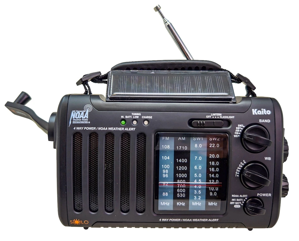 Kaito KA450 AM FM Shortwave Emergency Weather Radio with Solar and Crank - Image 2 of 4
