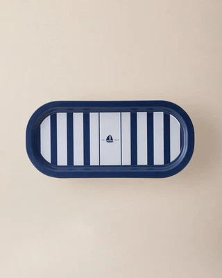 Joly Ovales Tablett – Weiß/Marineblau - Bild 1 von 2