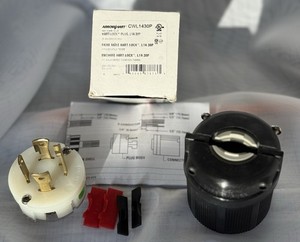 Arrow Hart CWL1530P Hart-Lock Male Plug, 3-Pole, 4-Wire, 30A, 250V, NEMA L15-30P