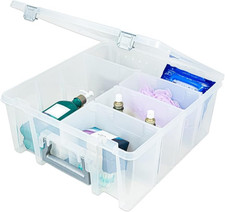 Super Satchel Double Deep Compartment Box - Art Storage with 8 Removable Compart