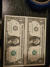 Dollar Bill In Sequins With Numeration In Order. Dollar Bill Mint Condition