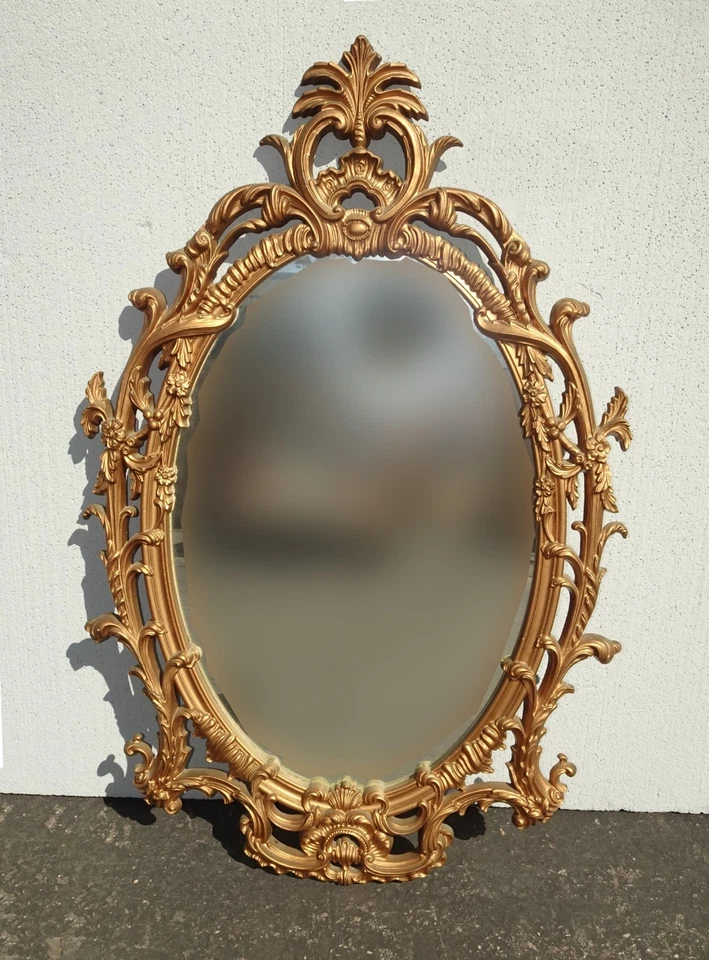 44" Tall Vintage Turner Mfg. French Provincial Gold Wall Mantle Mirror - Image 2 of 4