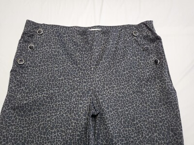 89th Madison Pants Leopard Animal Print Womens Large Pull On Stretch