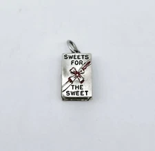 Vintage Sterling Silver Candy Sweets For The Sweet Chocolate Box Charm Pendant