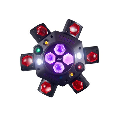 RGBW DJ Light 6 Arms Bee Eye LED Beam Moving Head Laser Light DMX Stage Effect