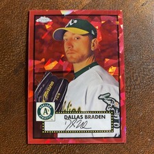 2021 Topps Chrome Platinum Anniversary #563 Dallas Braden Red Atomic #’d 64/100