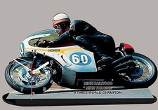 MOTO MINIATURE, MIKE HAILWOOD, HONDA, MOTO GP EN HORLOGE, 01