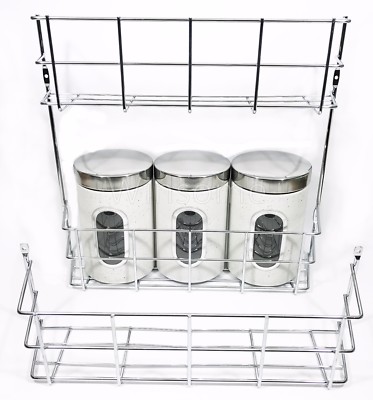 Gewürz Kräuter Glas Gestell Chrom Halter Küchentür Schrank Aufbewahrung Wand 1 & 2 Ebenen 
