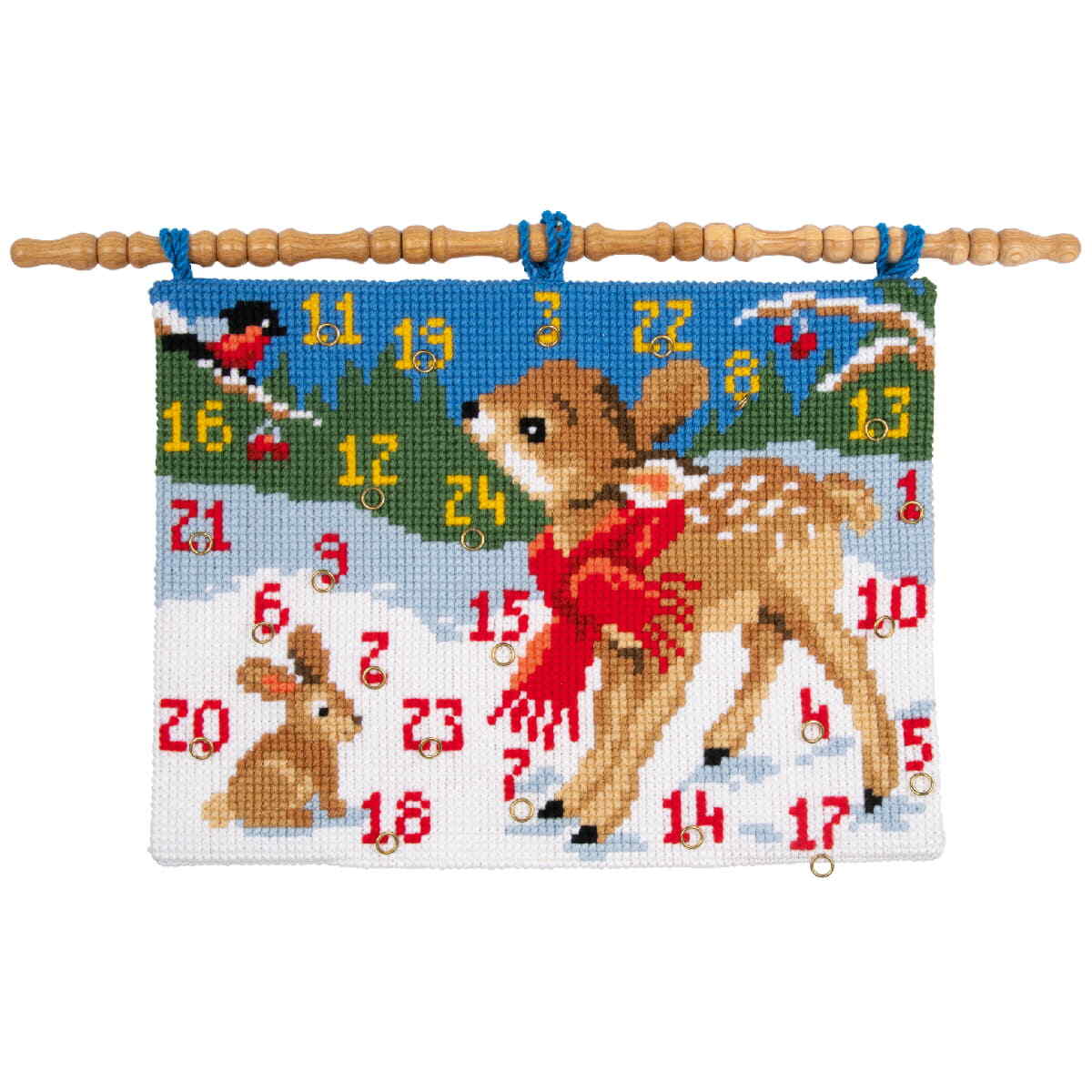 Vervaco stamped cross stitch kit ""Hirsche mit Vogel"", 53x40cm, DIY
