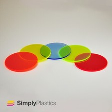 Perspex® Laser Cut Fluorescent Acrylic Plastic Disc Circle / 3mm & 5mm