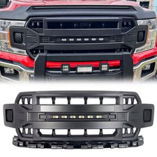 Armor Style Grill Front Bumper Grille W Off-road Led Lights For 18-20 Ford F150