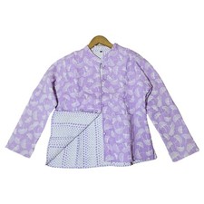 Indian Handmade Kantha Quilt Short Jacket Women Wear Boho XL Size
