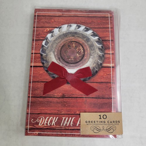 Haynes Besco Red Barn And Tractor Tire Christmas Cards - Picture 2 of 7