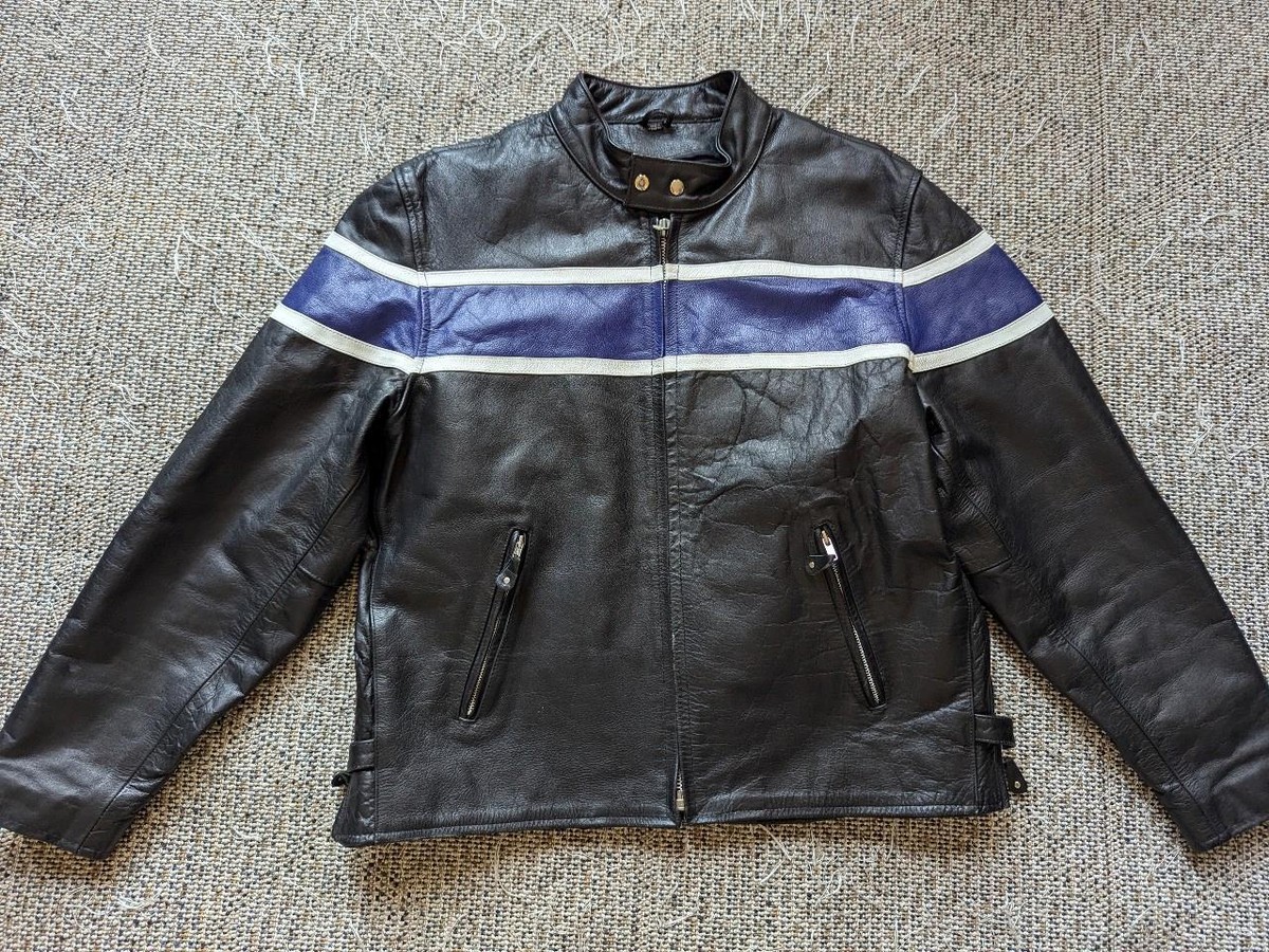 vintage 1990s motorcycle jacket CAFE RACER striped leather vintage 1990s motorcycle jacket CAFE RACER striped leather