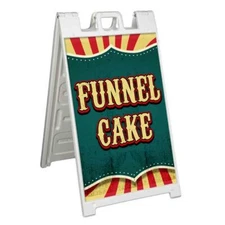 FUNNEL CAKE Signicade 24x36 AFrame Plastic Sidewalk Sign CARNIVAL FAIR FOOD