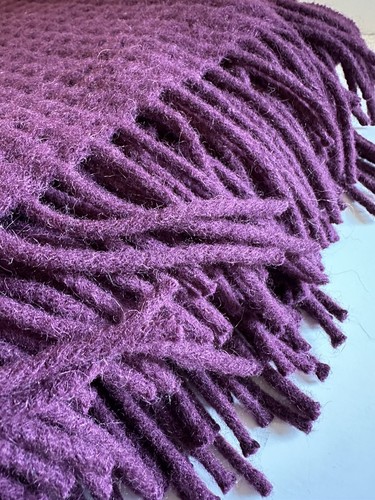 PURPLE Elvang Denmark ALPACA + WOOL Throw/Blanket Mini Windowpane - Picture 13 of 24