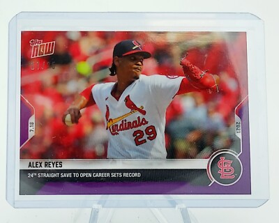Alex Reyes 24 Straight Saves - 2021 MLB TOPPS NOW Card 523 Purple Parallel 17/49