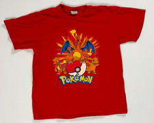 Vintage Pokemon Nintendo Charizard Promo Youth T shirt Red Sz L 90s