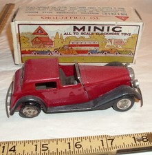 MINIC TRI-ANG VAUXHALL CABRIOLET CAR WIND UP CLOCKWORK TIN TOY BOXED 1937