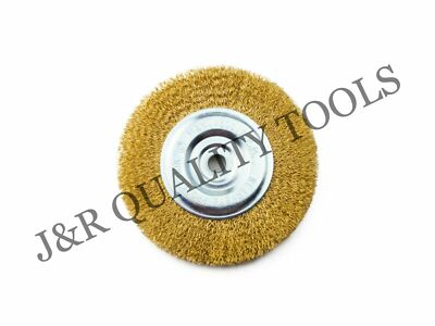 1PC 6'' CRIMPED WIRE WHEEL BRUSH  WIDE FACE FOR BENCH GRINDER ANGLE