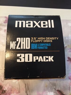 MAXELL Floppy Diskettes 3.5'' 1.44MB MF 2HD PC Formatted 24 Pack Open Box -J