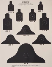 DOD M16A1 Series 25-Meters Alternate Course "C" Record Fire Qualification Target