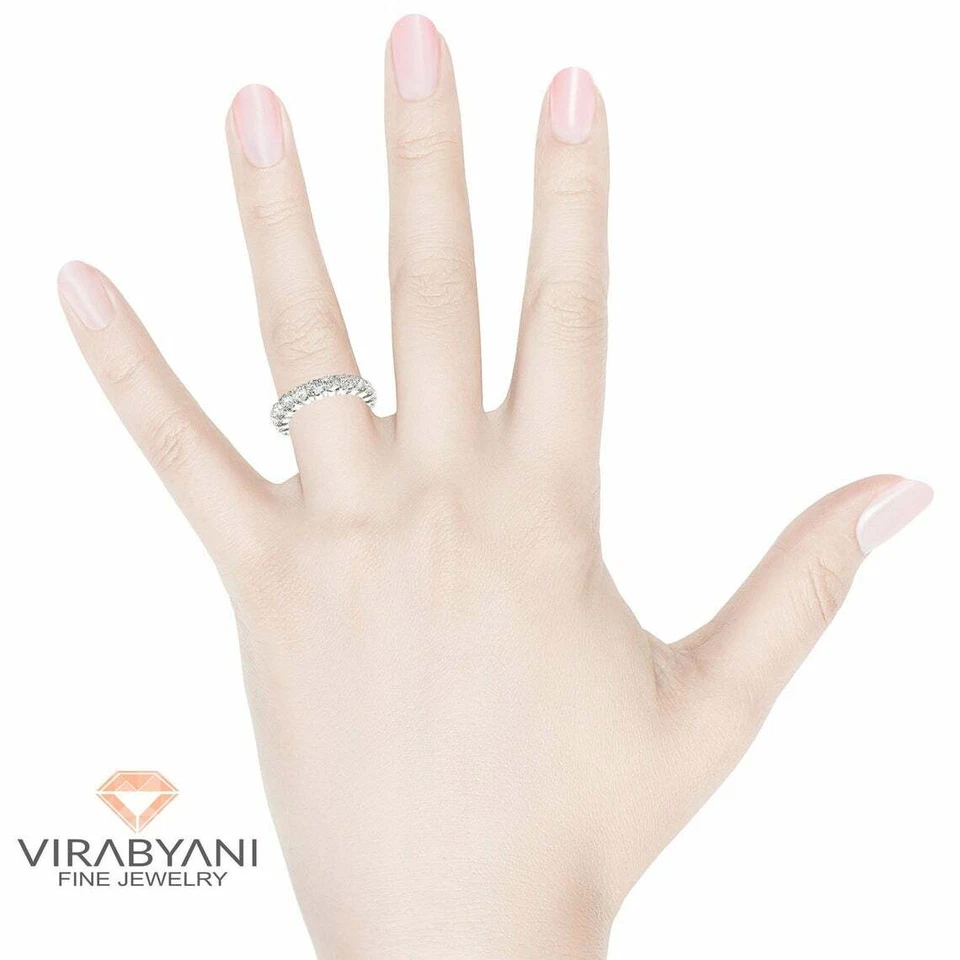 3.20 ct G-VS1 Diamond Eternity Band Shared Prong Eternity Ring in Platinum - Image 3 of 4