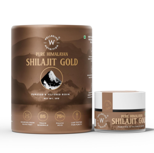 Wellbeing Nutrition Pure Himalayan Shilajit Gold Resin for Strength,Stamina,20gm - Zdjęcie 1 z 6
