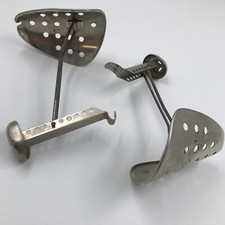 Vintage A  J ECKO Hammered Metal Adjustable Shoe Tree Form Stretcher Pair USA