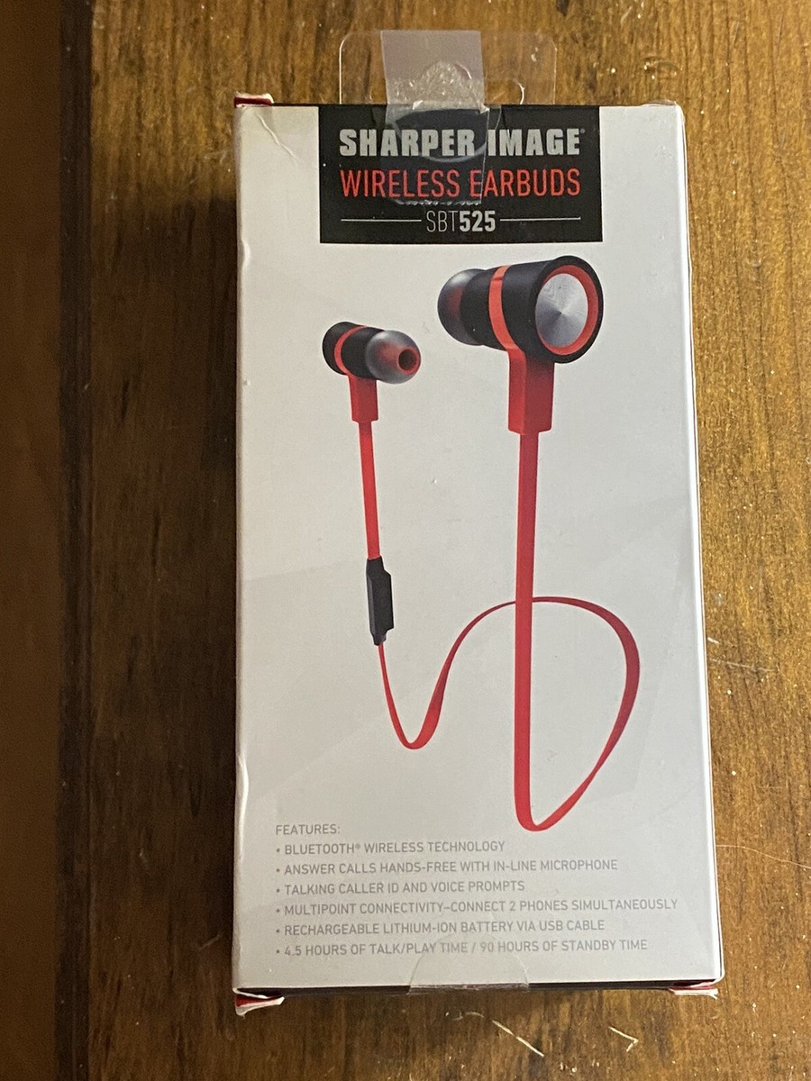 Sharper Image Premium Bluetooth Earbuds with Mic, Black