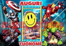 Cialda Ostia per torte Avengers con tua foto A3 cm.42x29 