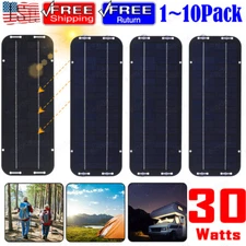 30W Solar Panel Kit 12V Trickle Battery Charger Maintainer for Boat RV Car Lot
