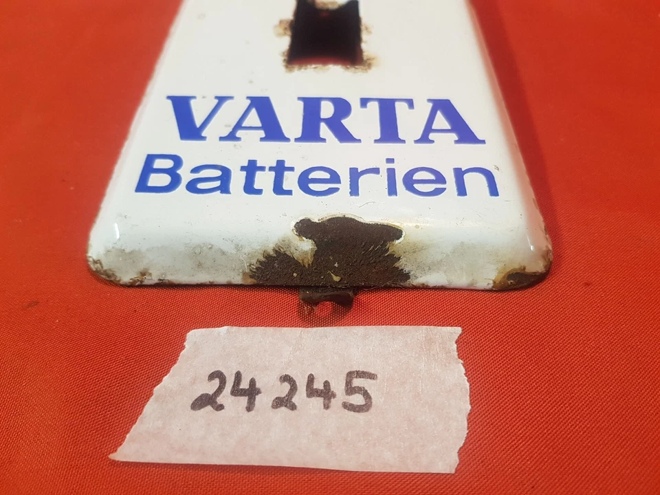 Emailleschild Emaille Schild Thermometer Varta 50x13cm - Bild 3 von 4