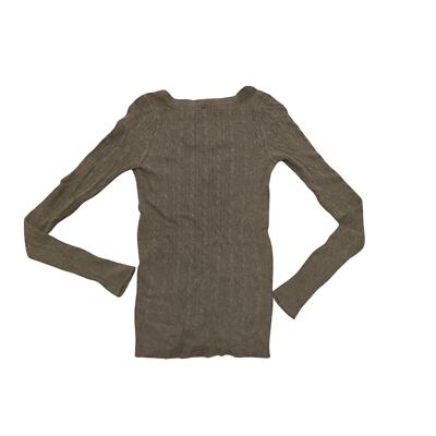 Womens Abercrombie & Fitch Vintage Y2K Brown Cable V Neck Sweater